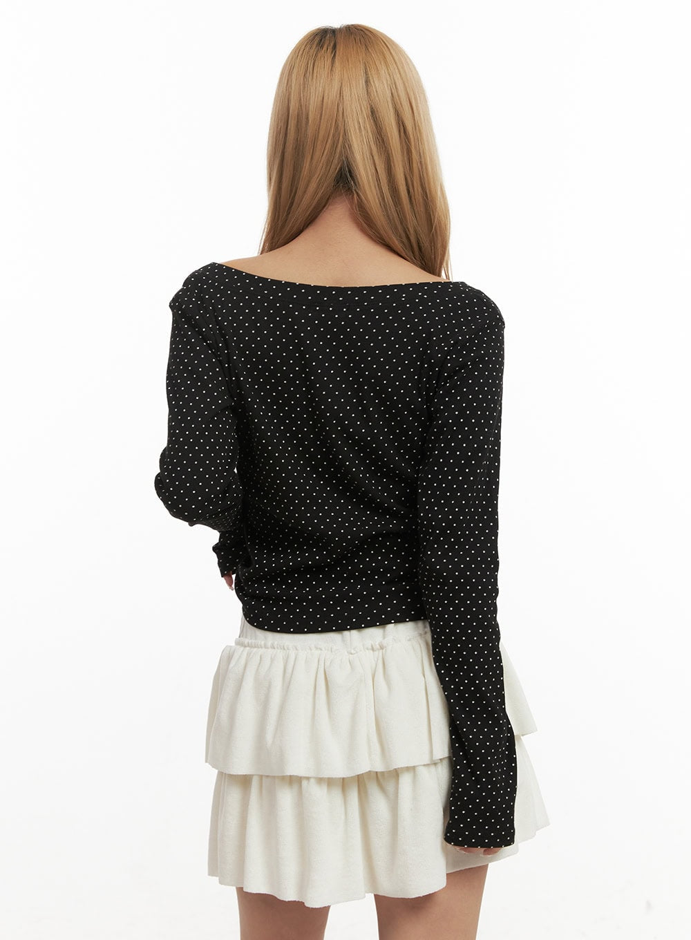 Long Sleeve Polka Dot Top CJ508