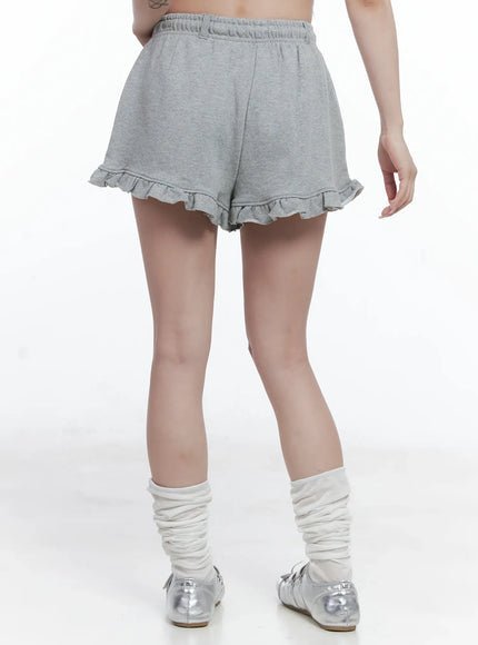 Ruffle Hem Sweat Shorts CS501