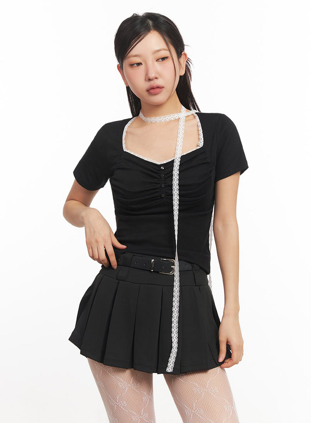 sweetheart-shirred-button-top-with-scarf-ia524