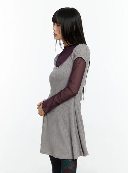 pointelle-puff-sleeve-flare-mini-dress-cf509