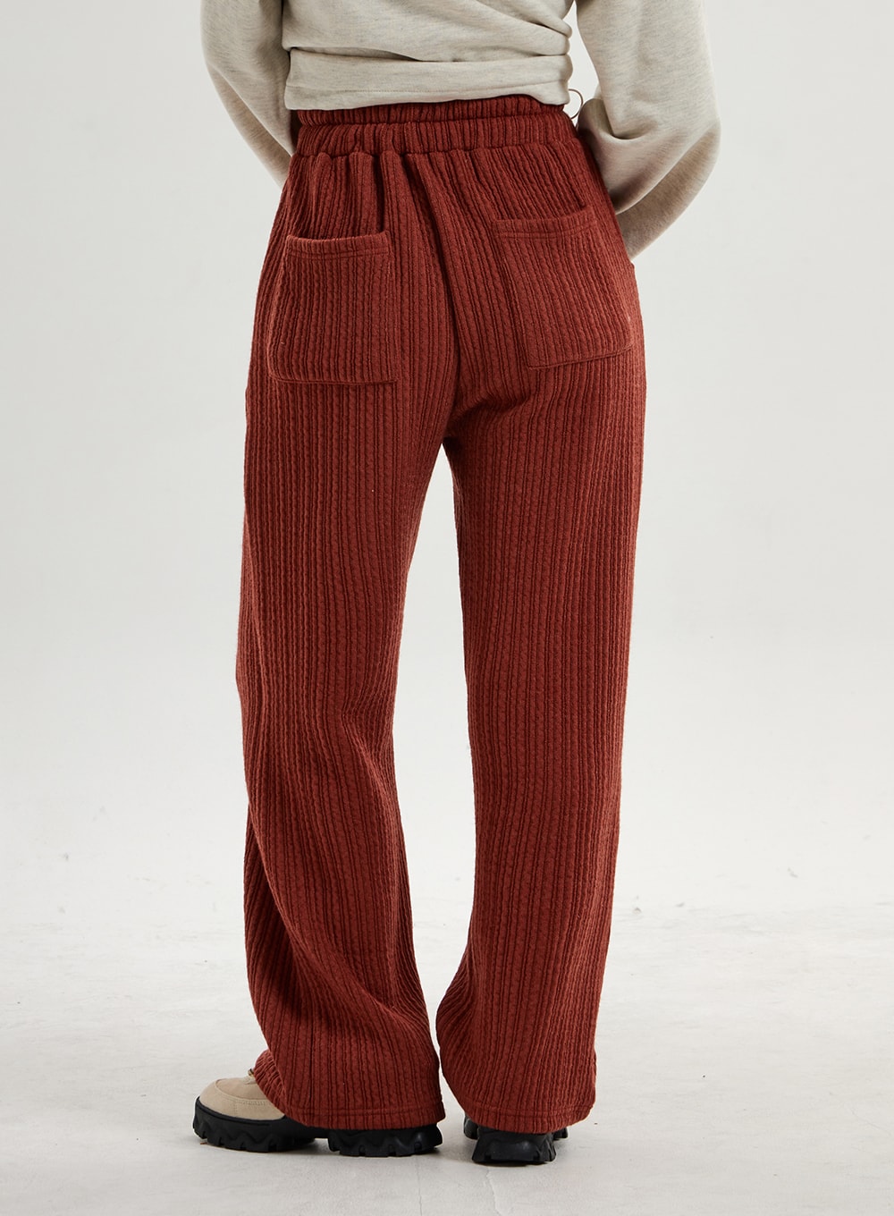 Elastic Wide Knit Pants CN14