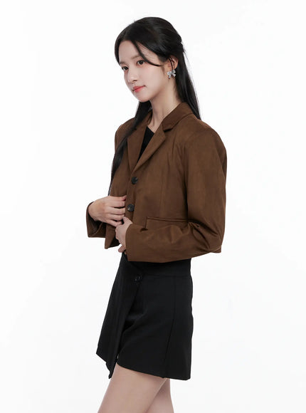 Cropped Faux Suede Jacket CS523