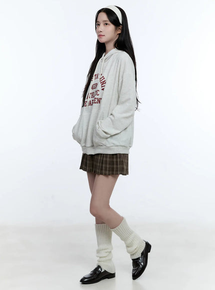 University Print Oversized Hoodie CG514