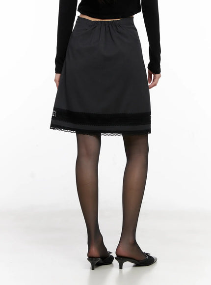 Lace Trim Midi Skirt CG526