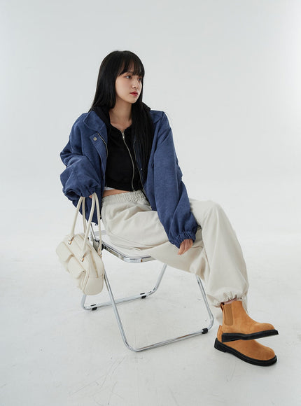 Ankle String Elastic Wide Pants OO28