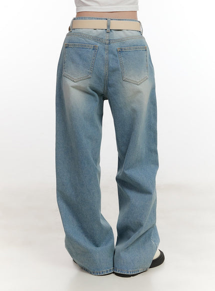 Angelina Washed Wide-Leg Jeans CF527