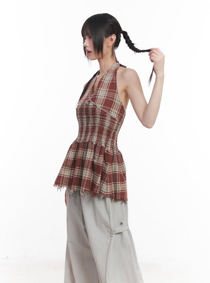 halter-neck-plaid-mini-dress-cu505
