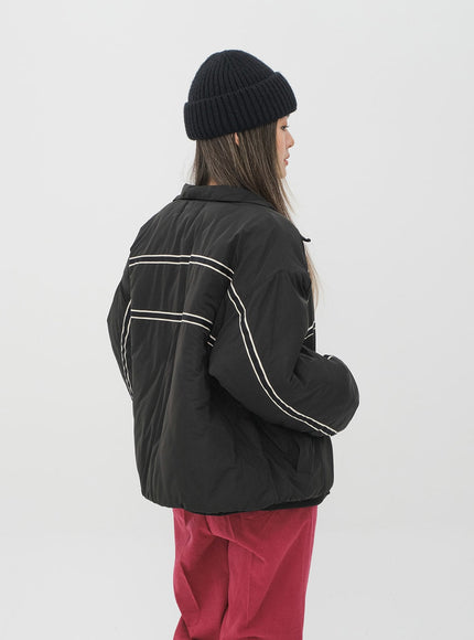 Puffer Jacket with Line Detail