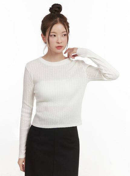 Ribbed Cropped Sweater IF505