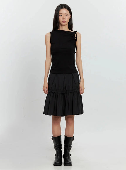 pleated-nylon-midi-skirt-is516