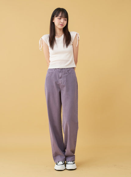 Long Cotton Colored Wide Pants OU15