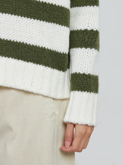 Striped V-neck Sweater IO530