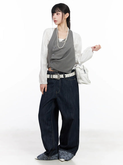 lace-button-front-square-neck-blouse-cf518