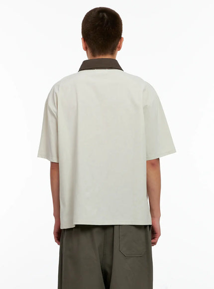 Men's Two-Tone Button-Up IG511