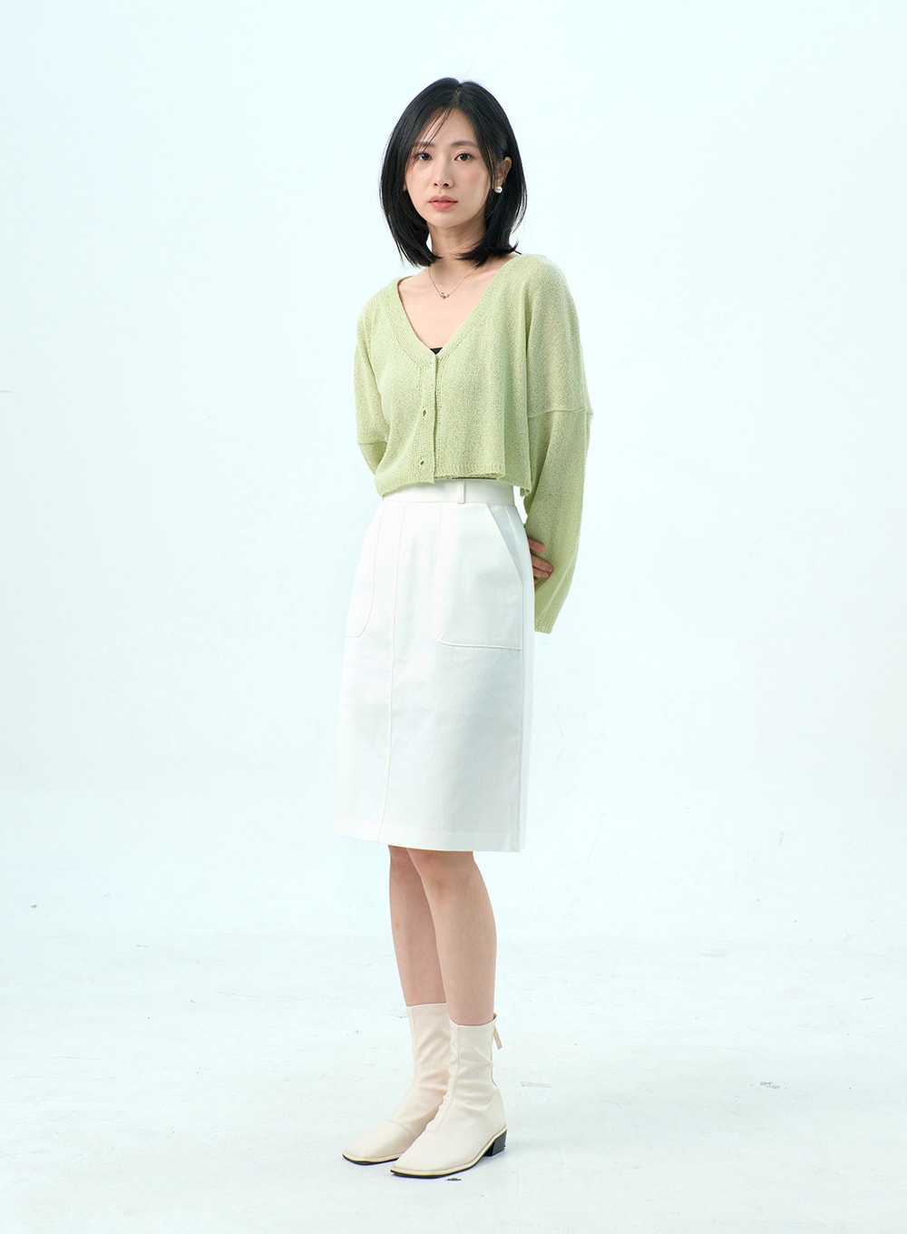 Mesh Top And Cardigan Set OY317