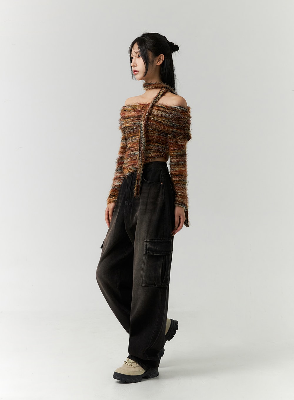 asymmetrical-off-shoulder-knit-sweater-with-scarf-cn320