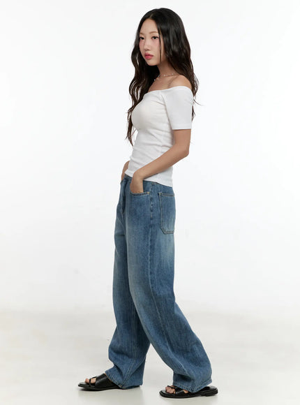 Doyeon Washed Wide-Leg Denim Jeans CG501