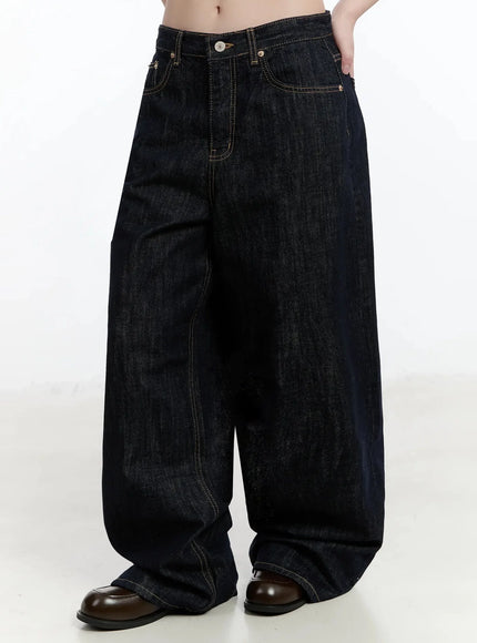 Dallas Dark Washed Wide Leg Jeans IM519