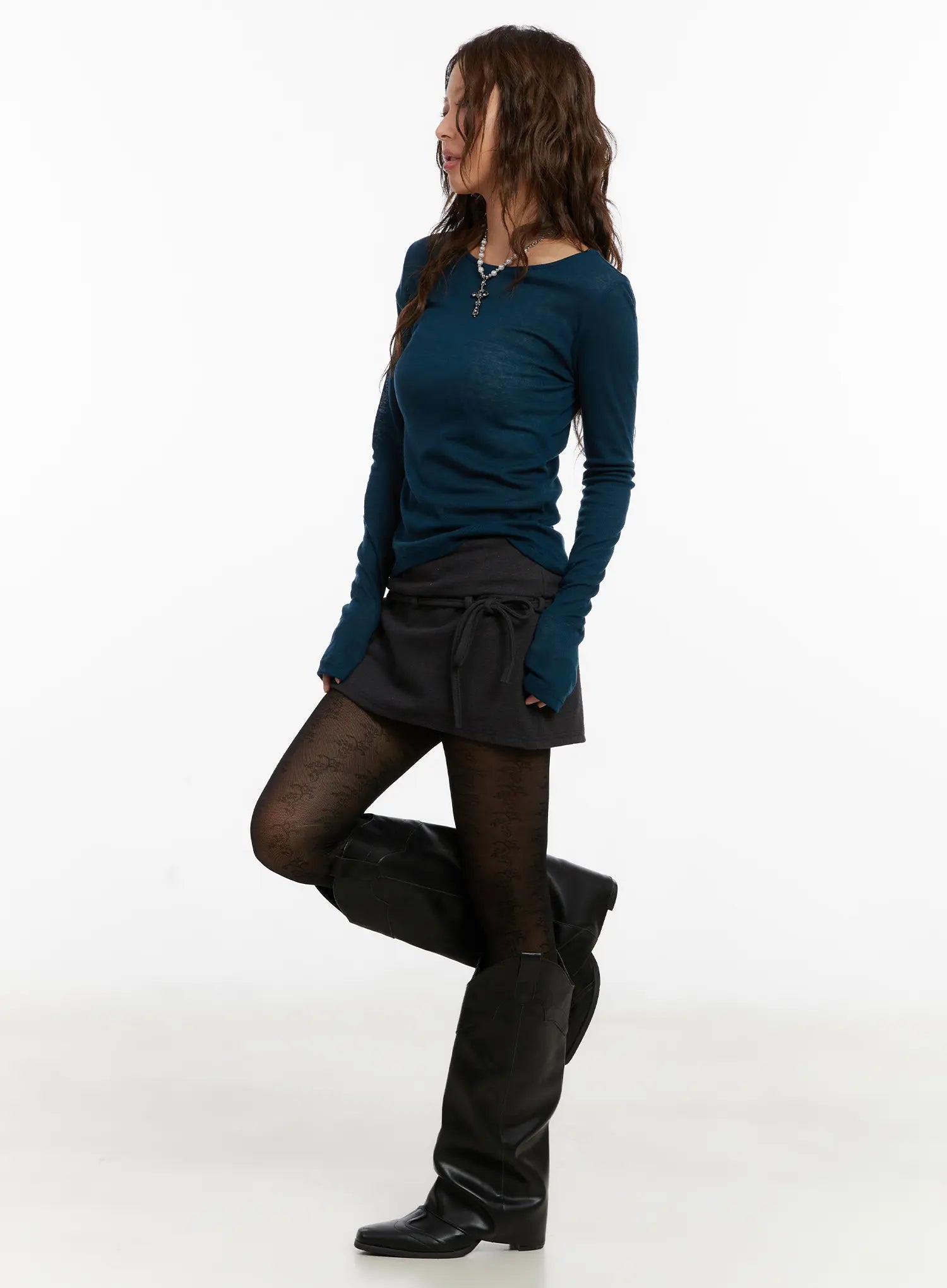 belted-cotton-mini-skirt-cd517