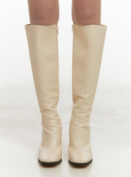 Classic Faux-Leather Knee-High Boots CJ514