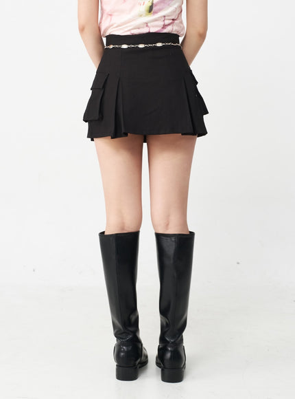 Pleated Cargo Mini Skirt CJ16