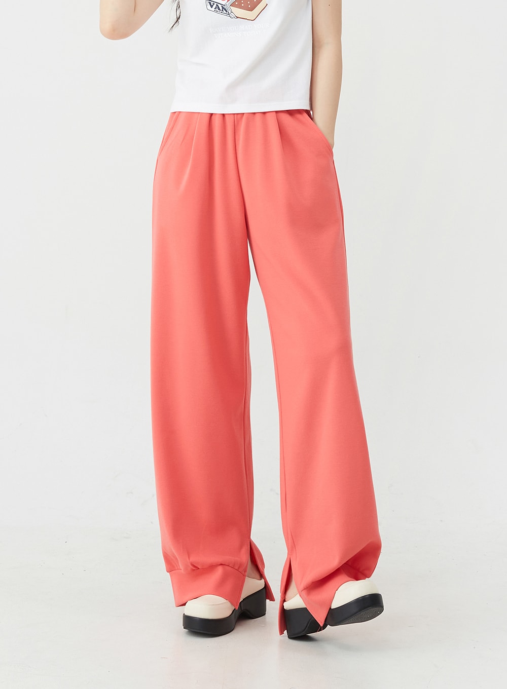 Colorful Slit Sweat Pants OU6