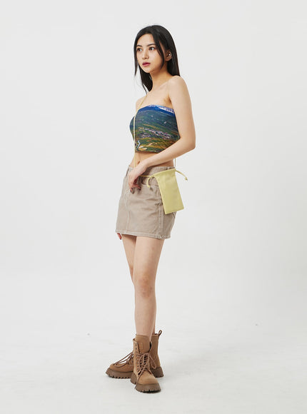 Square Faux Leather Mini Bag BF323