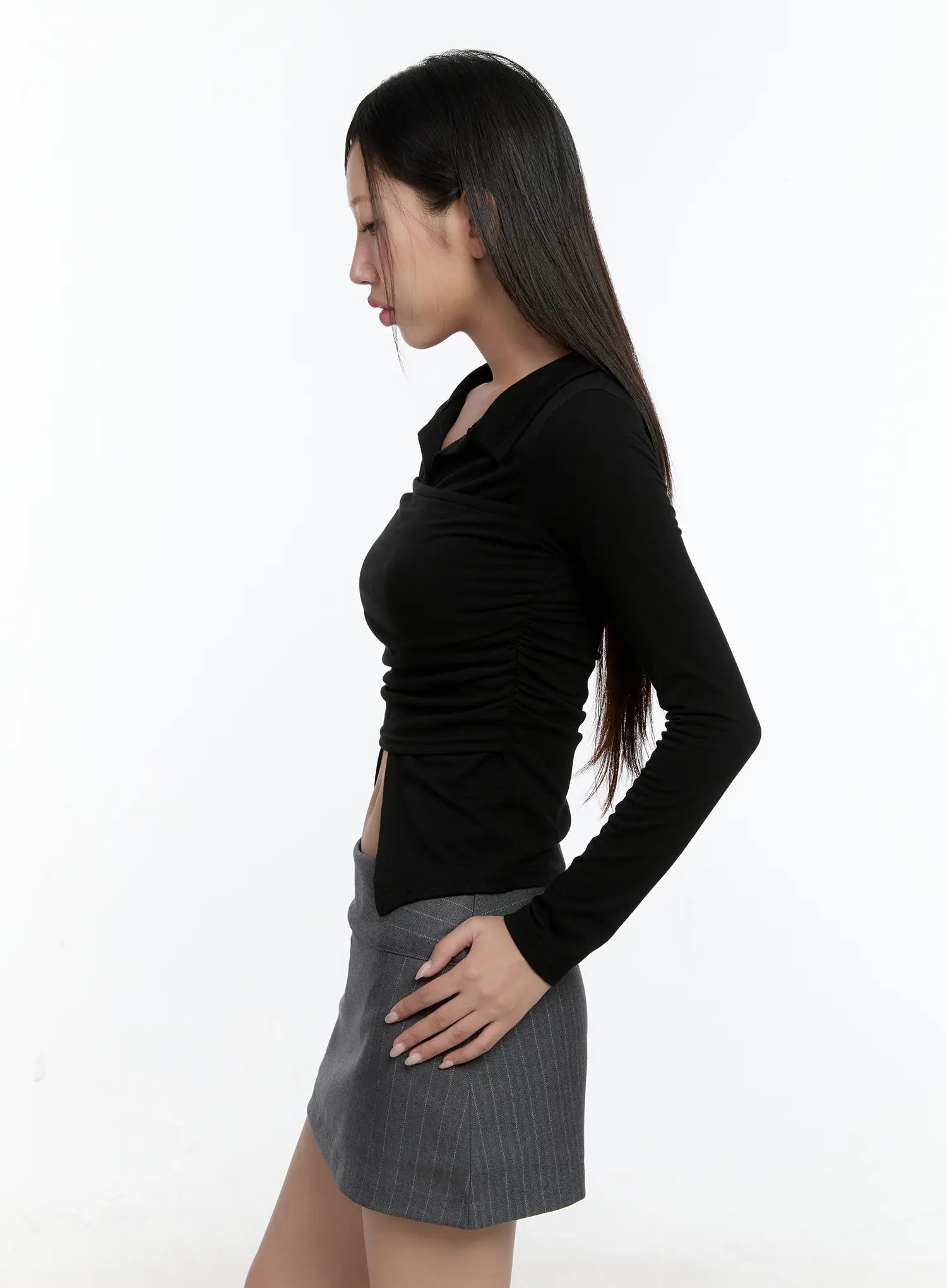 layered-collar-shirred-long-sleeve-top-cs518