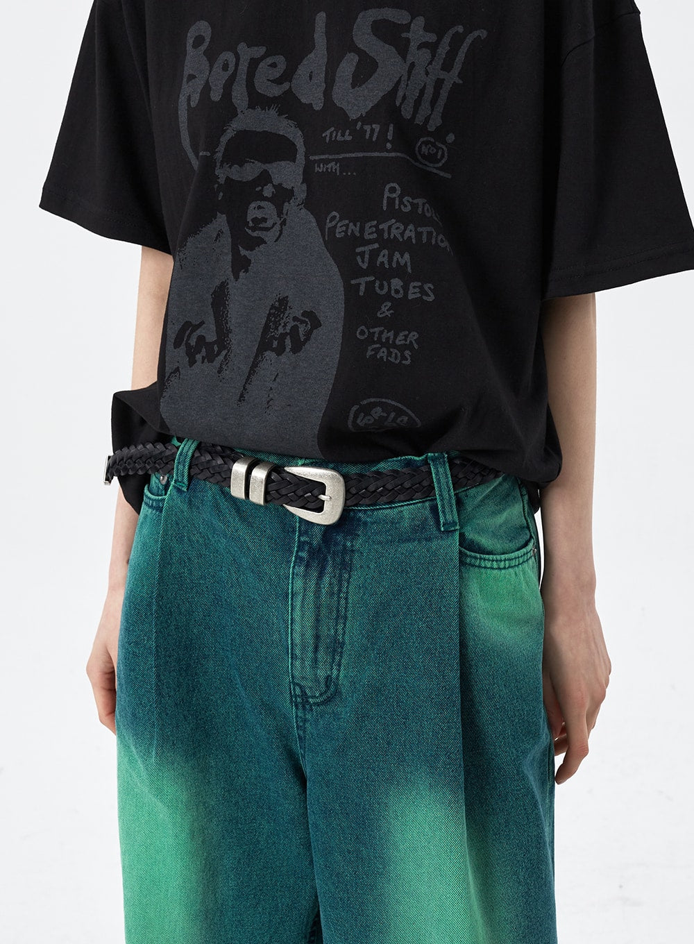 Woven Faux Leather Belt CM309