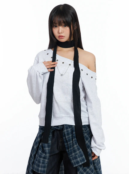 Textured Long Thin Scarf CF504