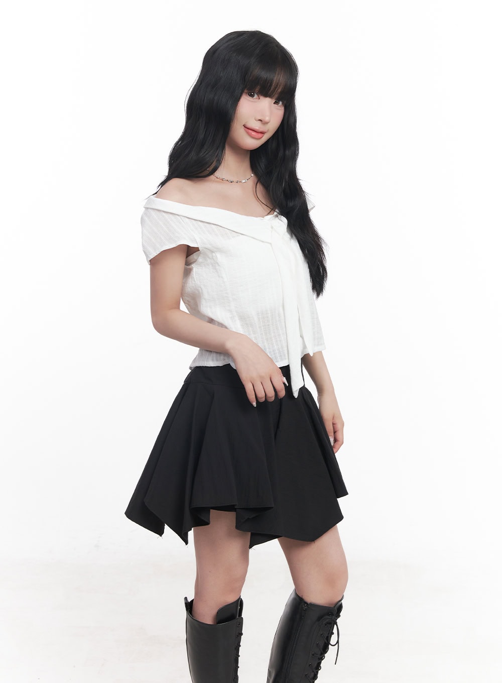 tie-off-shoulder-crop-blouse-top-cy527