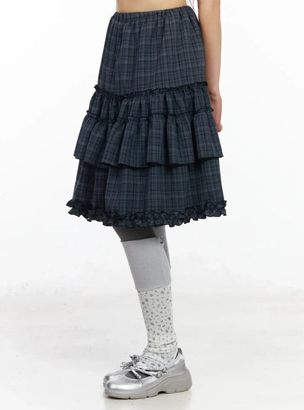 plaid-frill-tiered-midi-skirt-ia523