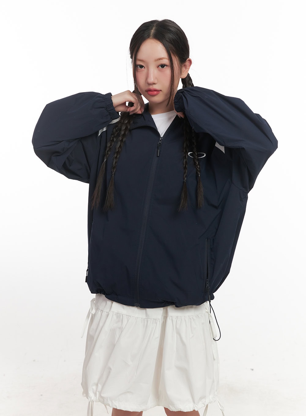 Hooded Zip-Up Windbreaker CF524