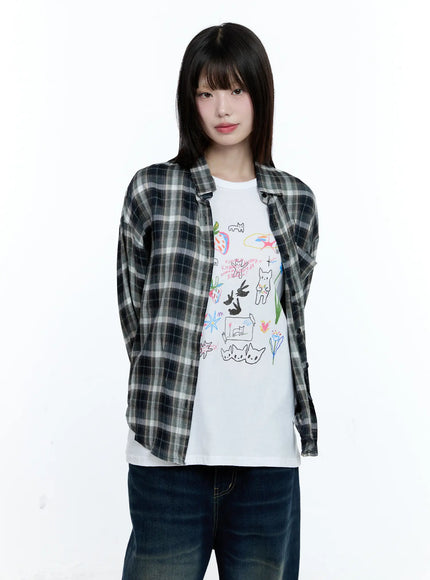 plaid-loose-fit-summer-button-up-shirt-cg511