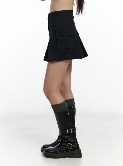 chic-pleated-cargo-mini-skirt-cf503