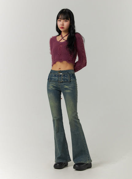 low-waist-buckle-flared-denim-jeans-cj419