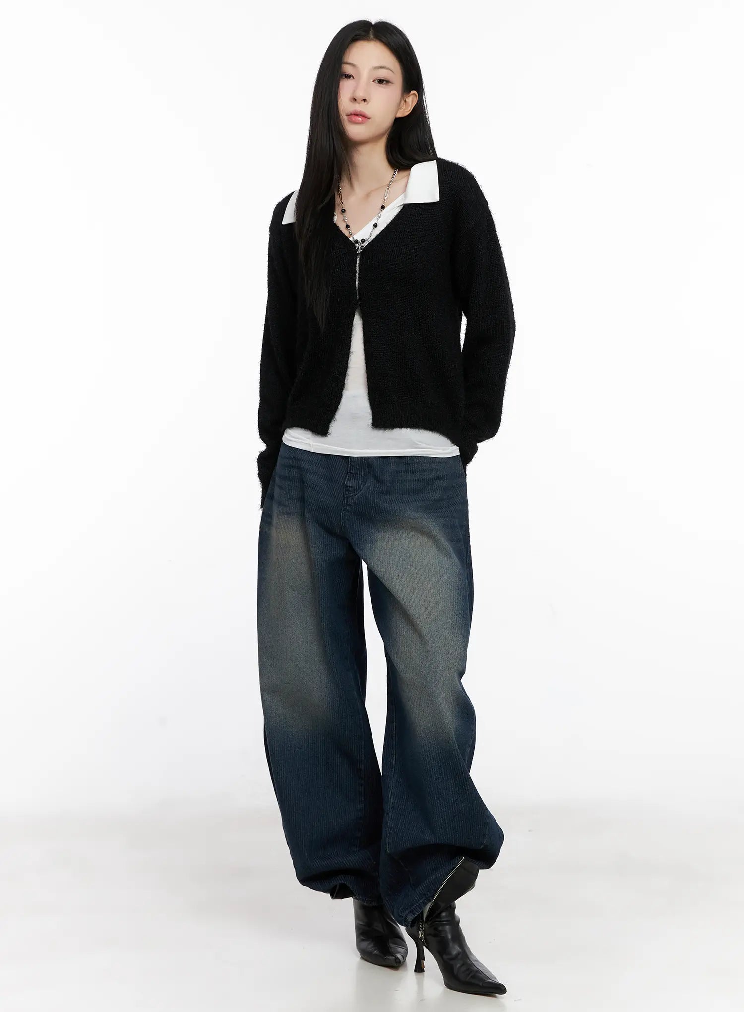 Marlee Corduroy Washed Wide-Leg Jeans CG526