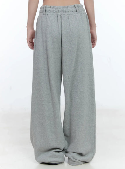Cozy Pintuck Wide-Leg Sweatpants CG501