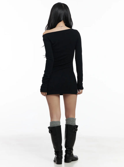 Eyelet Off-Shoulder Mini Dress CJ514