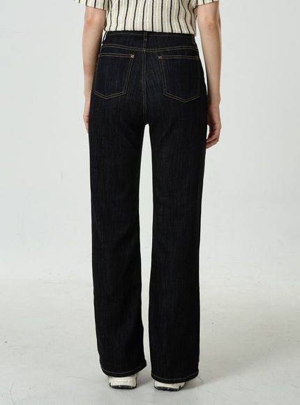 Semi Boot-Cut Raw Denim Pants CU11