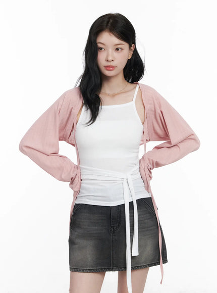 Chic Knit Ribbon Cardigan CA510