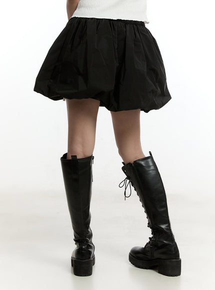 Solid Balloon-Fit Mini Skirt CY506