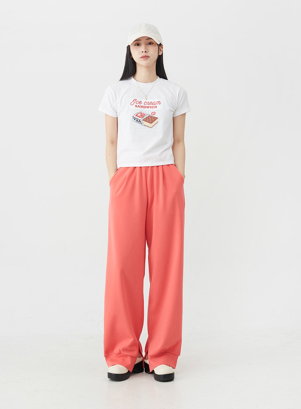 Colorful Slit Sweat Pants OU6