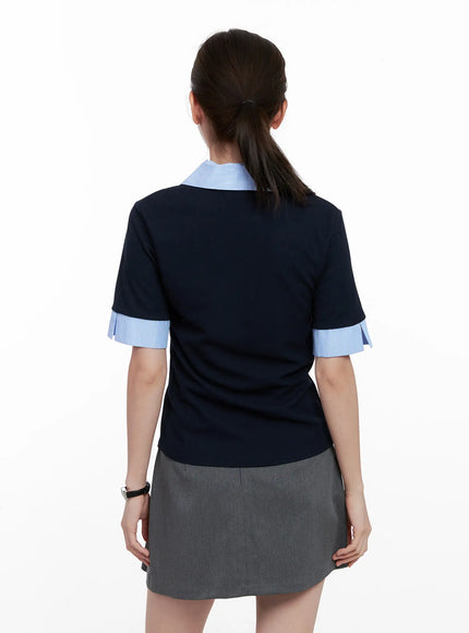 layered-collar-short-sleeve-shirt-cl524