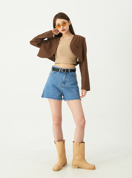 Raw Hem Denim Shorts CU5