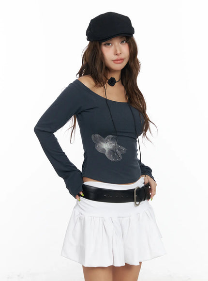 floral-off-shoulder-long-sleeve-crop-top-cf512