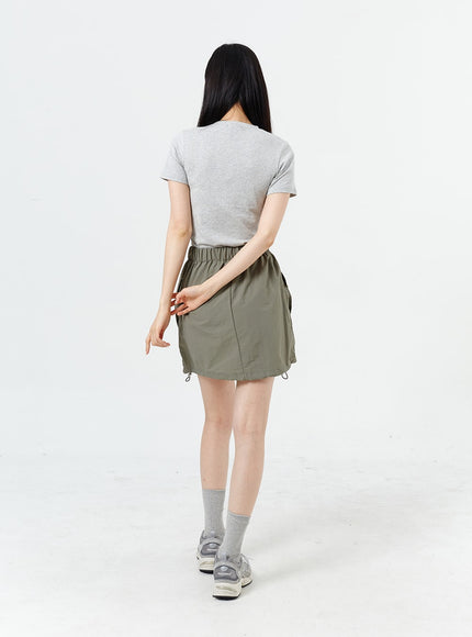 Drawstring Cargo Mini Skirt OM317