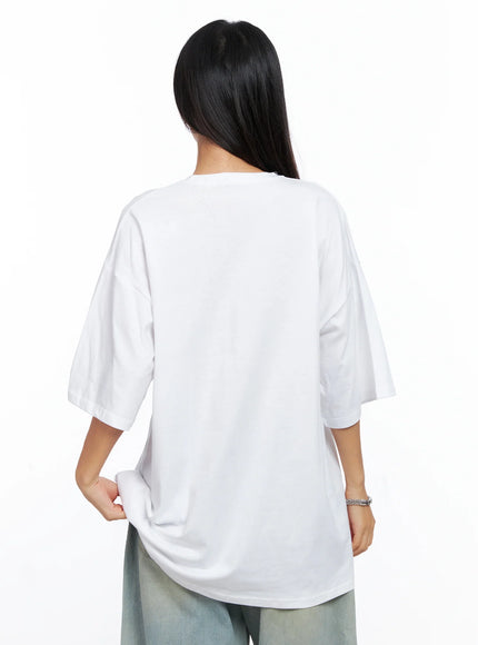 Oversized Text Print Tee CO515