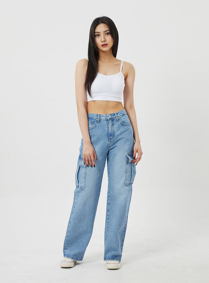 Wide Leg Cargo Jeans BF323