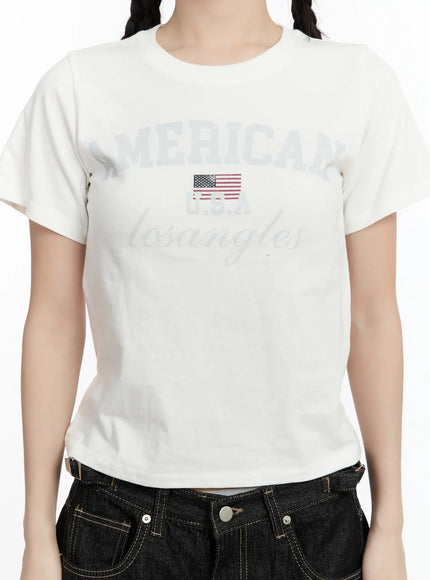 Graphic Lettering Crop Tee CM511